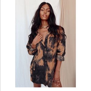 12th Tribe Iconic Tie Dye corduroy Shirt Dress